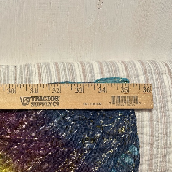 Mudd Tie Dye Metallic Scarf Wrap Shawl Fringe Boho Festival Hippie Viscose - Picture 7 of 7